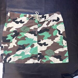 Harley-Davidson Women's Green Camouflage Mini Skirt